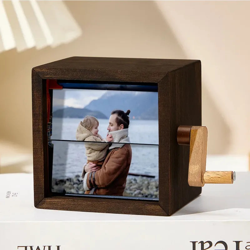 Custom Photo Flipbook Frame - Personalized Animation Machine with Light, Unique Father's Day Gift