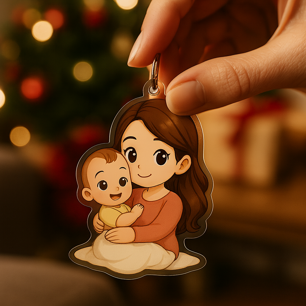 Custom Cartoon Character Acrylic Charm – Personalized Bag Christmas Gift