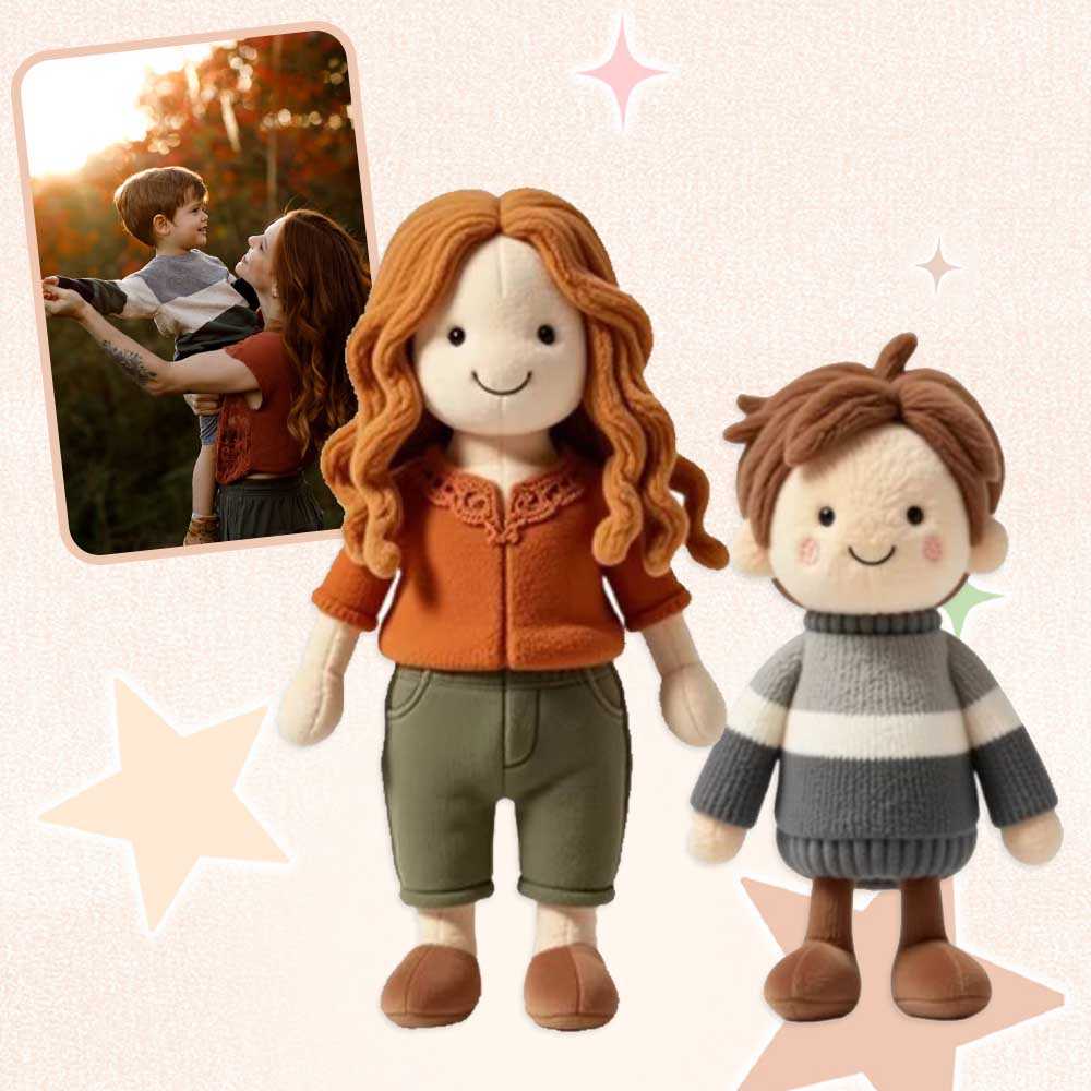 Personalized Mom Photo Plush Doll, Gift For Her