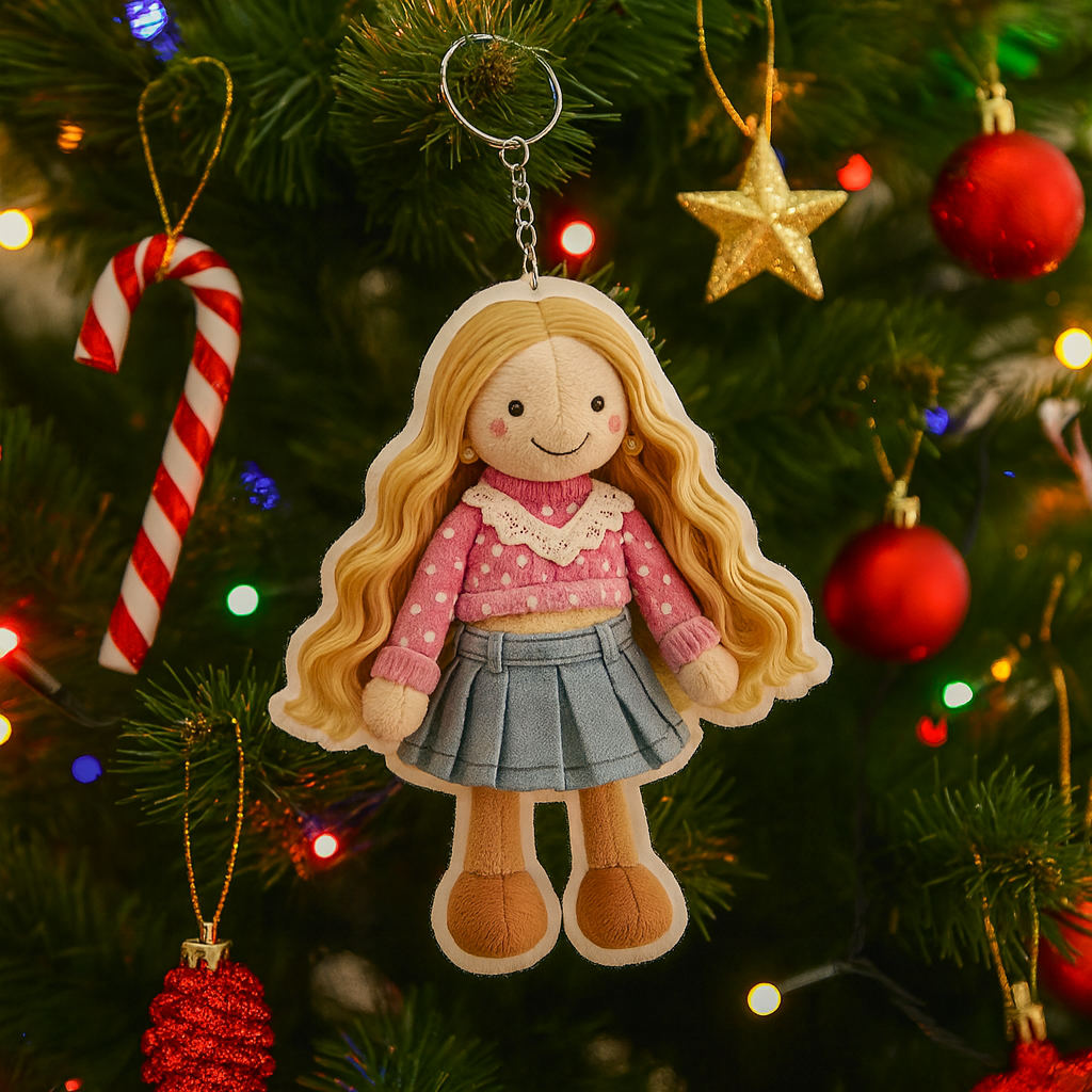 Personalized Photo 3D Plush Doll Keychain