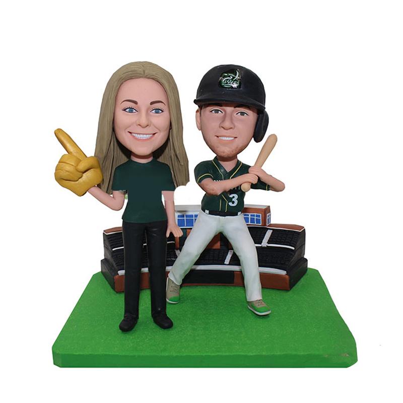 Custom Bobblehead Baseball Couple