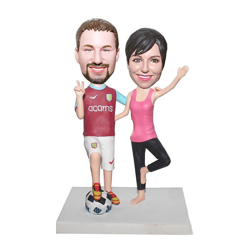 Custom Bobblehead Sports Bobbleheads Couple Yoga