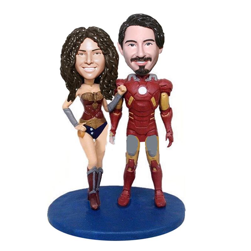 Make Your OwnIron Man And Wonder Woman Couple Bobble head