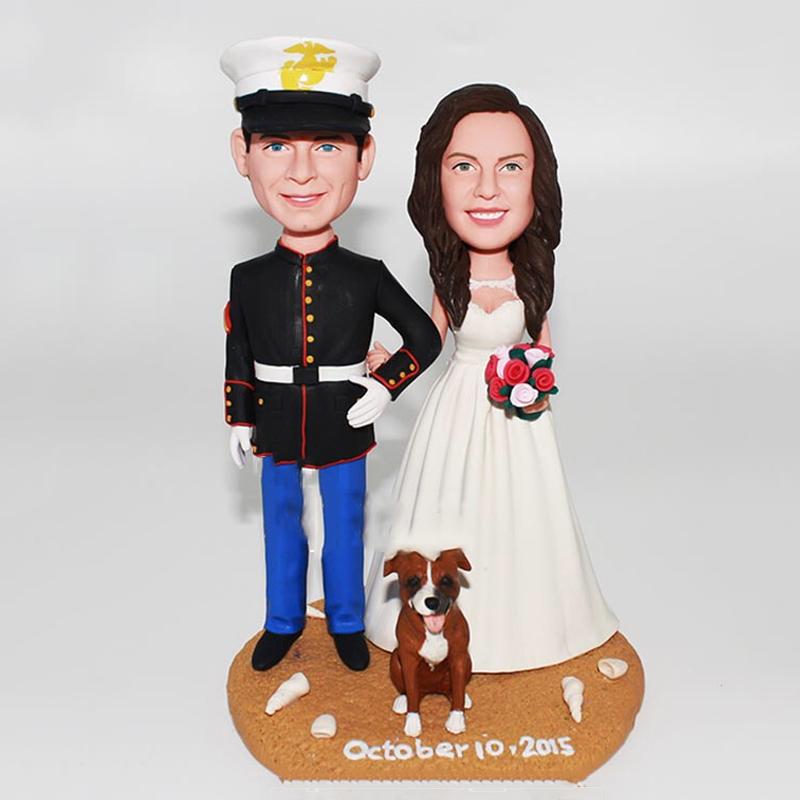 Custom Police Officer Wedding Bobblehead Uniformed From Photo