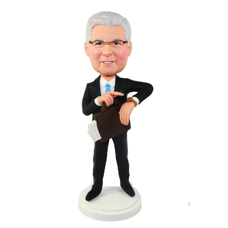 Custom Bobblehead Business Men Carrying Briefcase