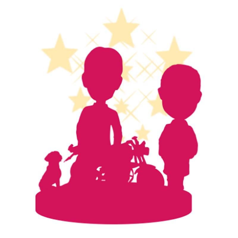 Fully Customizable 2 Persons and 1 Vehicle and 1 Pet