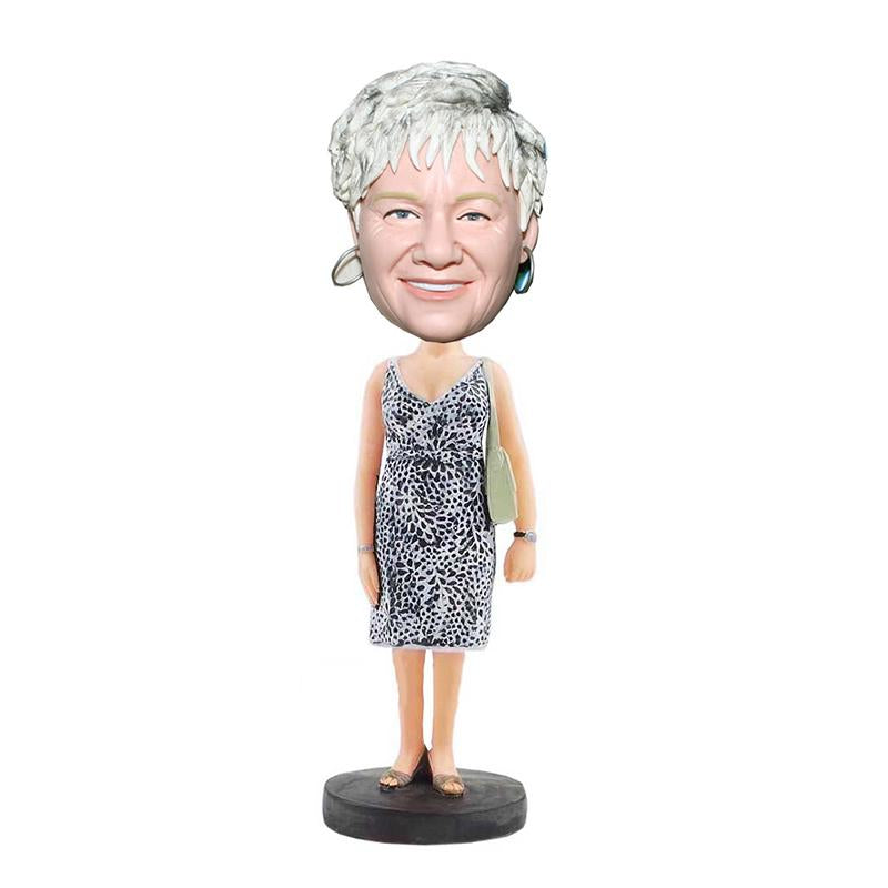 Custom Dress Old Lady Bobblehead Dolls