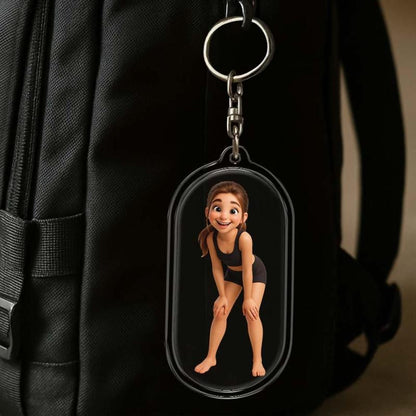 Custom Acrylic Cartoon Keychain － Personalized Photo Keychain － Unique Couple Gift for Her － Birthday Valentine's Anniversary Gift