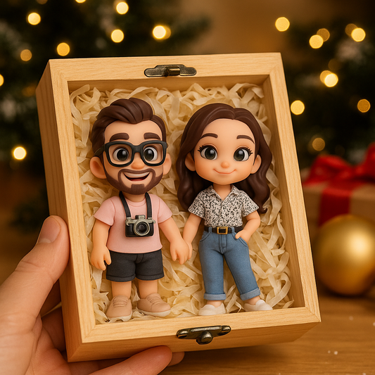 Personalized Family Keychain - Custom 3D Miniature Figures - Unique Christmas Ornament & Gift