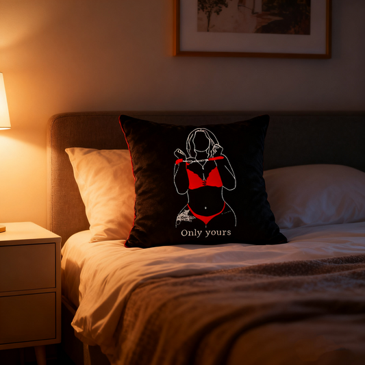 Sexy Custom Embroidery Photo Pillow Cover – Personalized Anniversary Gift for Him