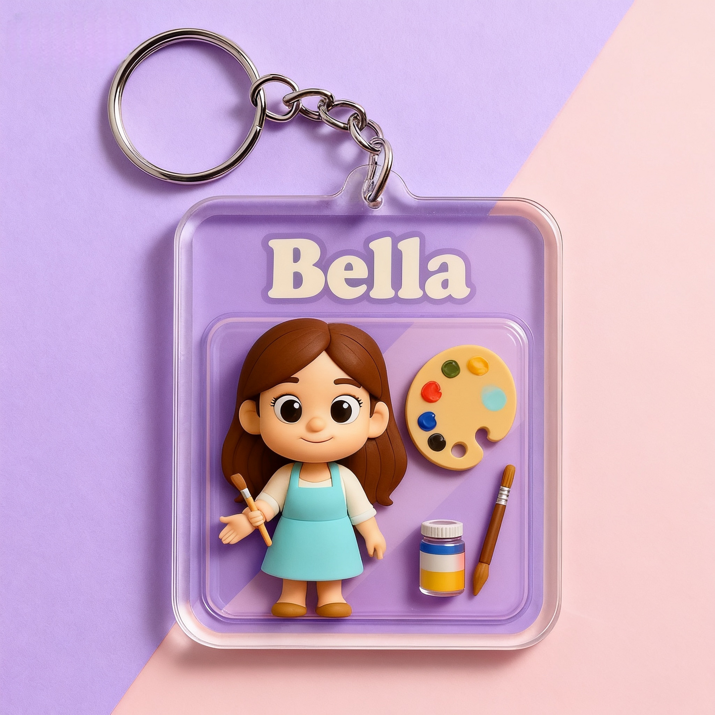 Custom Artist Cartoon Keychain – Choose 3D Figurine or 2D Acrylic Style