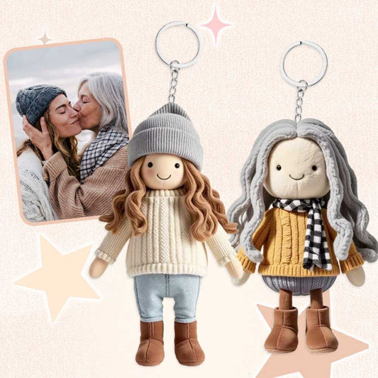 Personalized Photo - Printed Plush Doll Keychain - Ideal Gift For Mom