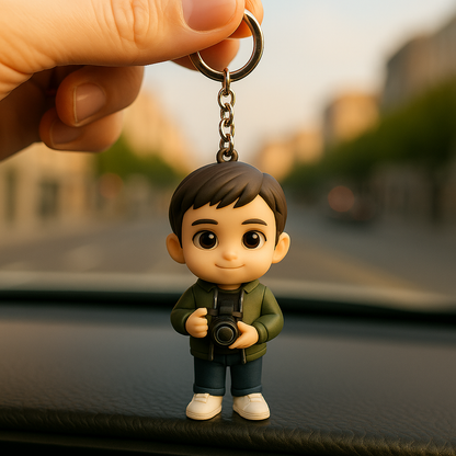Custom 3D Figure Keychain From Photo Personalized Photographer Keychain Gift For Photography Lovers