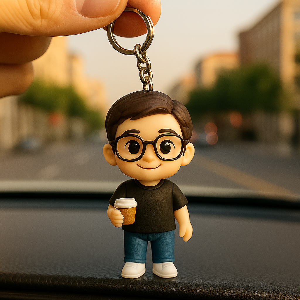 Custom 3D Figure Keychain From Photo Personalized Programmer Keychain Gift For Developers