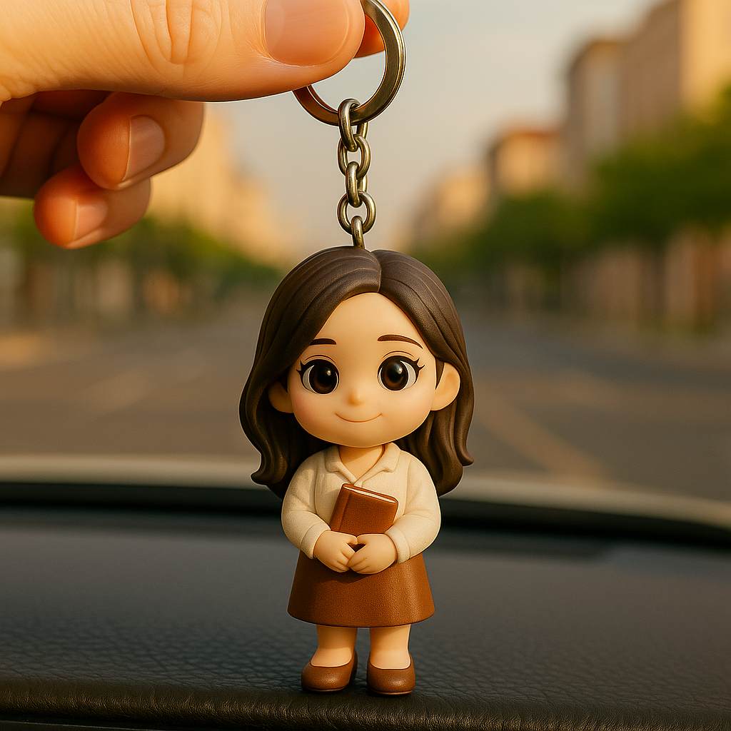 Custom 3D Figure Keychain From Photo Personalized Teacher Keychain Gift For Educators