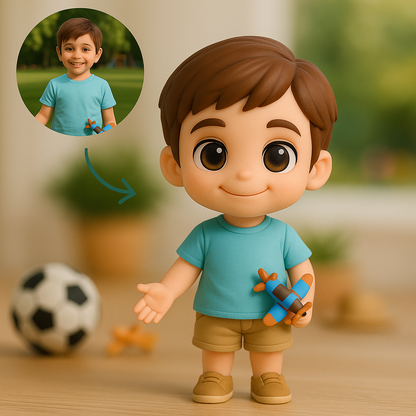 Custom Cartoon Keychain for Sports Lovers – Choose 3D Figurine or 2D Acrylic Style