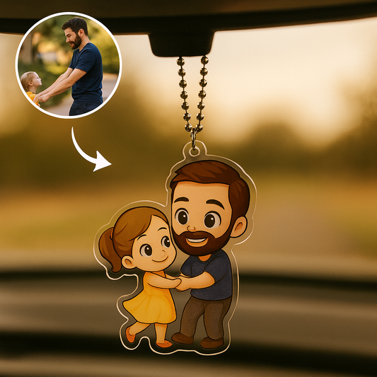 Custom Baby's First Photo Car Hanger, Newborn Memorial Gift, Personalized Nursery Themed Car Ornament