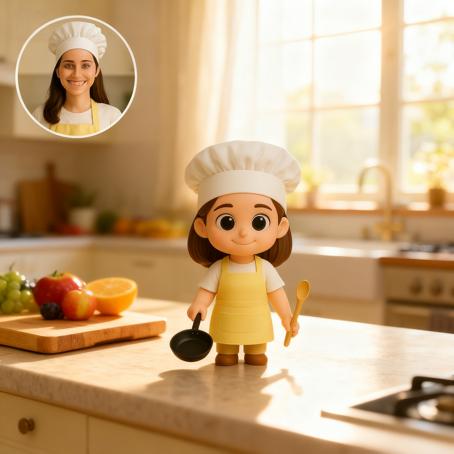 Custom 3D Action Figure From Photo Personalized Chef Figurine Custom 3D Cooking Mini Figure Gift
