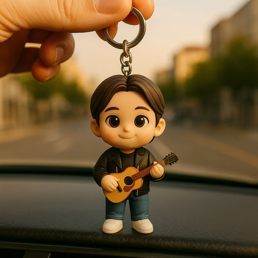 Custom 3D Figure Keychain From Photo Personalized Musician Keychain Gift For Music Lovers