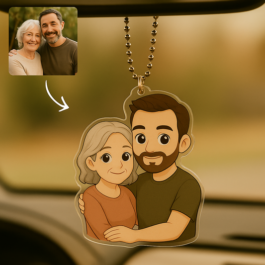 Personalized Military Deployment Gift, Custom Soldier Photo Car Hanger, Long Distance Relationship Car Ornament