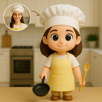 Custom 3D Action Figure From Photo Personalized Chef Figurine Custom 3D Cooking Mini Figure Gift