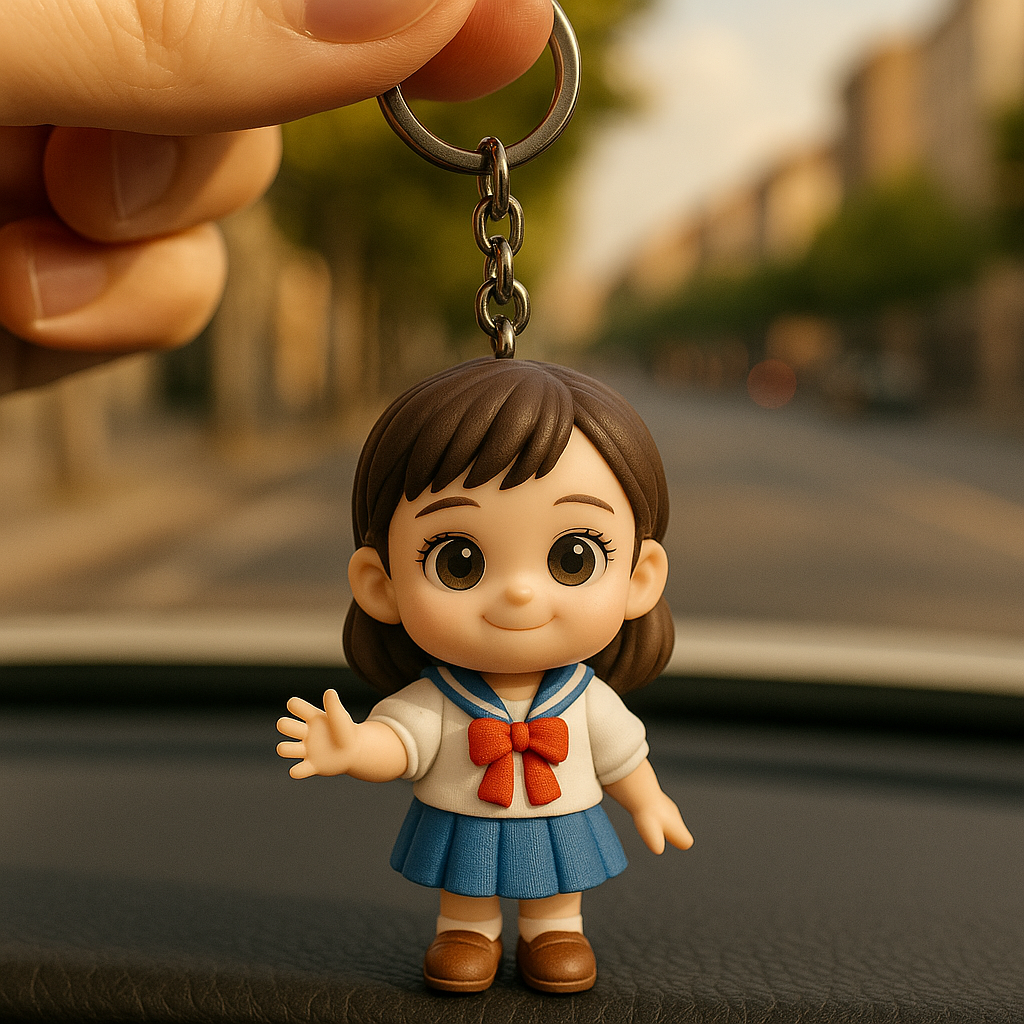 Custom 3D Figure Keychain From Photo Personalized Student Girl Keychain Gift For Kids