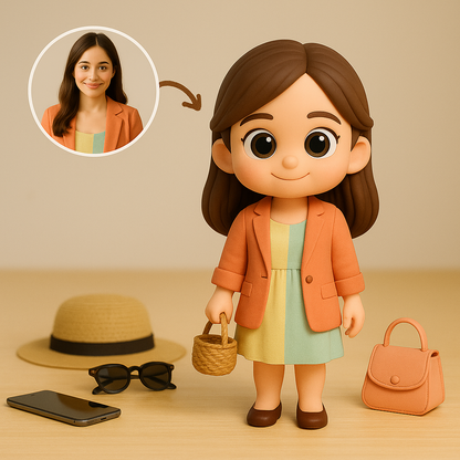 Custom 3D Action Figure From Photo Personalized Fashion Girl Figurine Custom 3D Stylish Mini Figure Gift