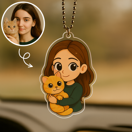 Memorial Car Ornament, Custom Photo Car Hanger, Personalized Acrylic Car Decor, In Loving Memory Gift Idea