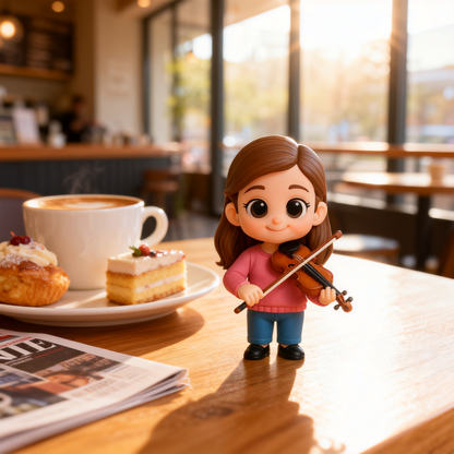 Custom 3D Music Girl Figurine From Photo Unique Personalized Gift for Music Lovers and Artists