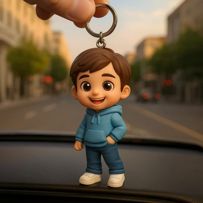 Custom 3D Figure Keychain From Photo Personalized Boy Keychain Custom 3D Mini Figure Gift for Kids