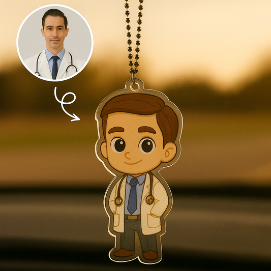 Couple Photo Car Hanger, His and Hers Custom Car Accessory, Matching Anniversary Gift, Acrylic Love Car Decor