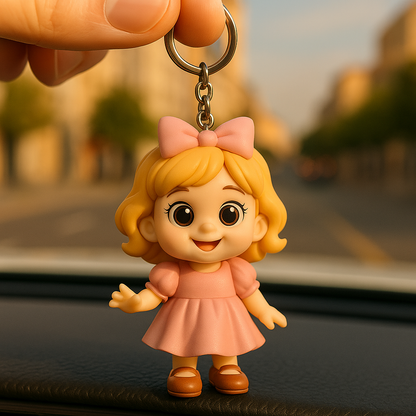 Custom 3D Figure Keychain From Photo Personalized Girl Keychain Custom 3D Mini Figure Gift for Kids