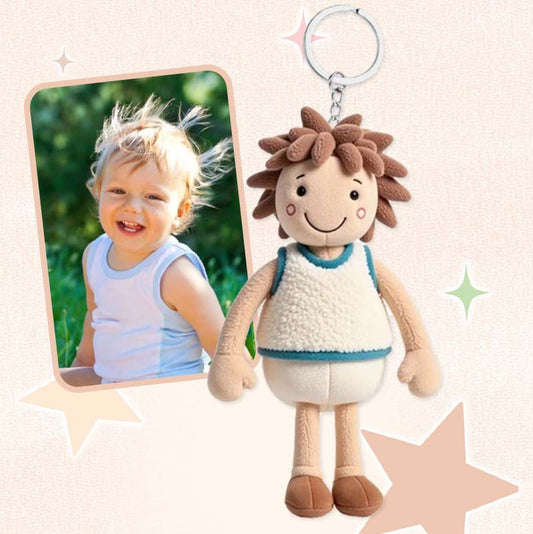 Personalized Photo Plush Doll Plush Keychain Gifts Personalized Bag Charm Couple Plush Doll, Cute Gift For Her