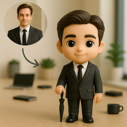 Custom Boss Cartoon Keychain – Choose 3D Figurine or 2D Acrylic Style