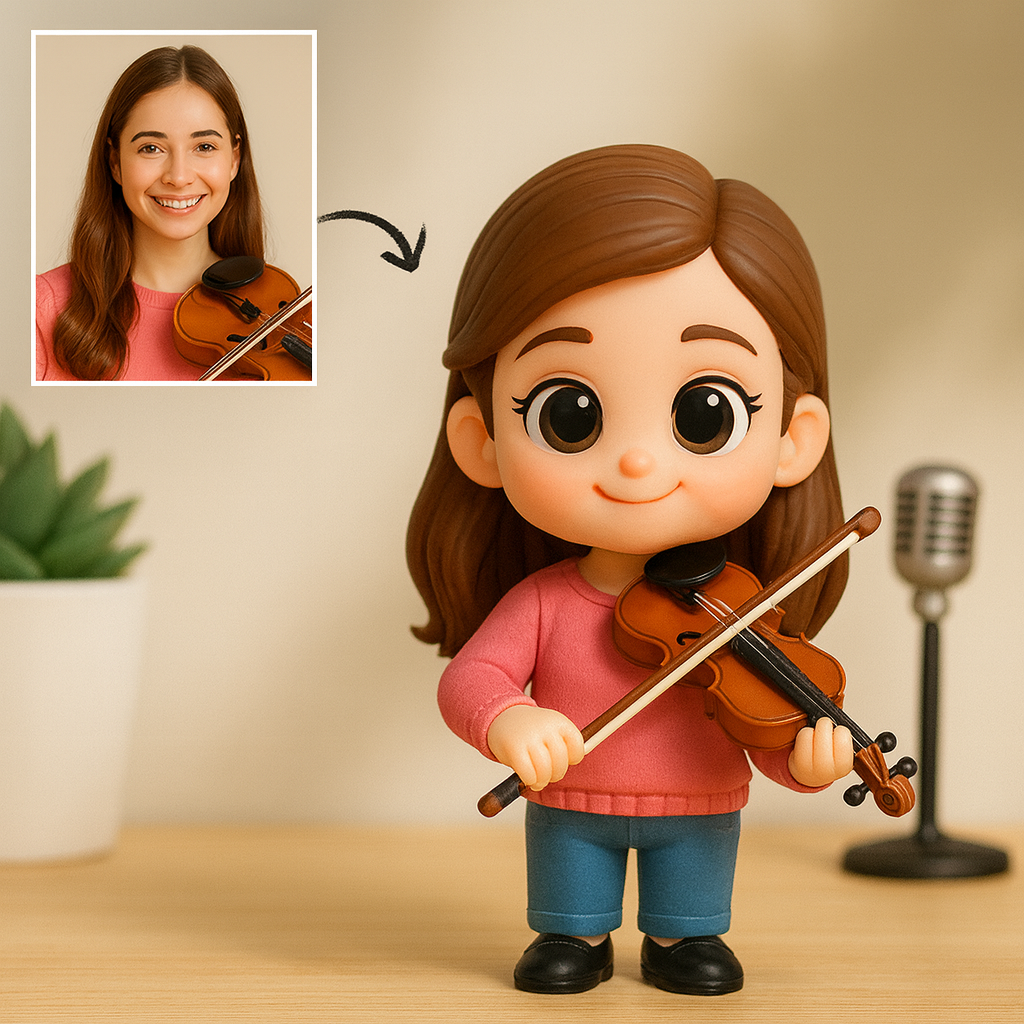 Custom Musician Cartoon Keychain – Choose 3D Figurine or 2D Acrylic Style