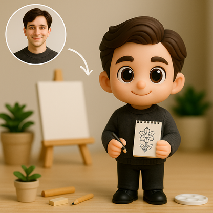 Custom Teacher Cartoon Keychain – Choose 3D Figurine or 2D Acrylic Style