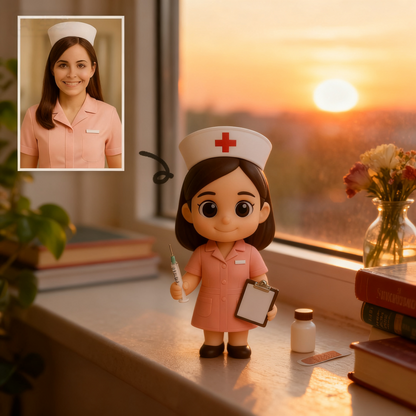 Custom 3D Action Figure From Photo Personalized Nurse Figurine Custom 3D Medical Mini Figure Gift