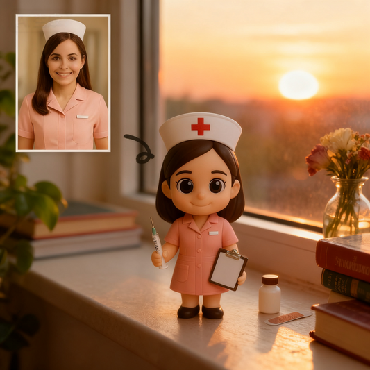 Custom 3D Action Figure From Photo Personalized Nurse Figurine Custom 3D Medical Mini Figure Gift