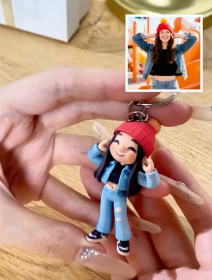 'Us Forever' Custom Couple Keychain - Personalized 3D Mini Sculpture for Anniversaries & Valentines