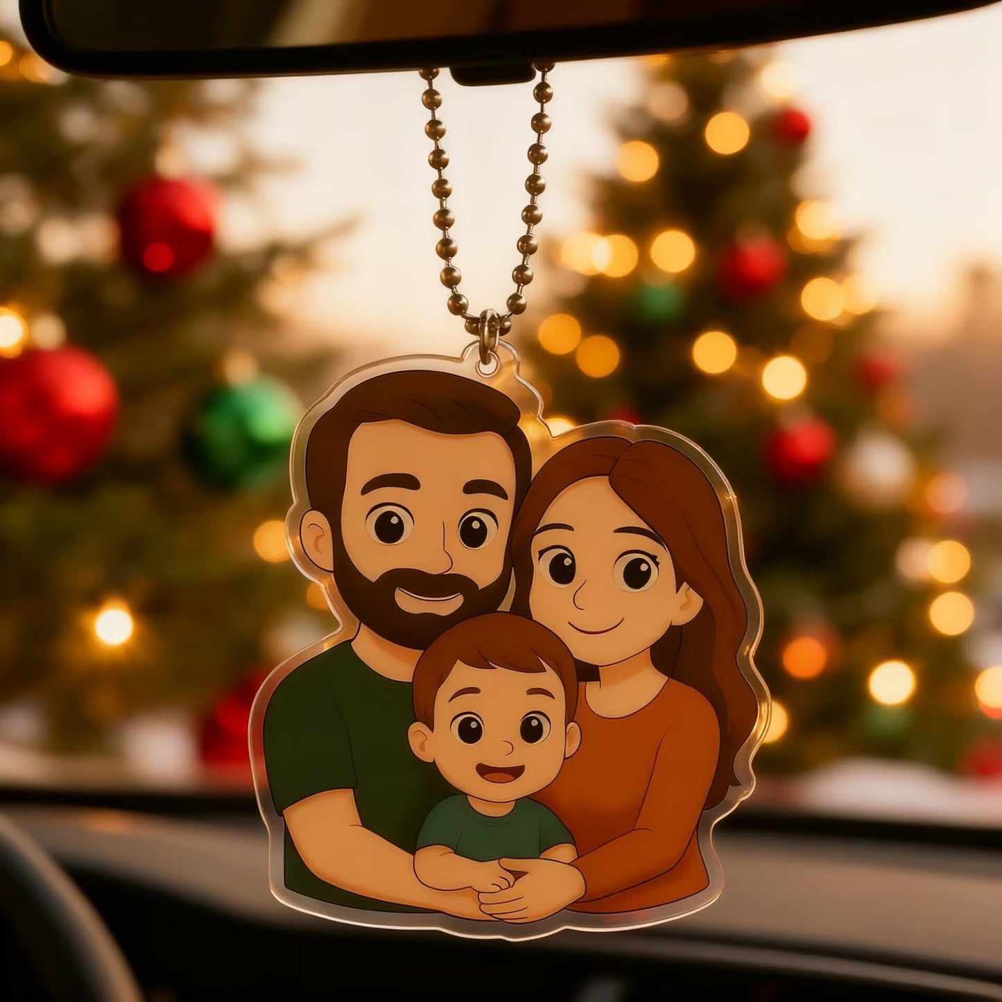 Custom Pet Portrait Car Hanger, Personalized Dog Cat Memorial Gift, Acrylic Pet Loss Sympathy Car Decor