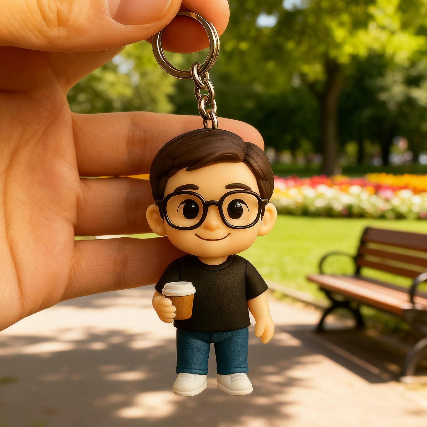 Custom 3D Figure Keychain From Photo Personalized Programmer Keychain Gift For Developers