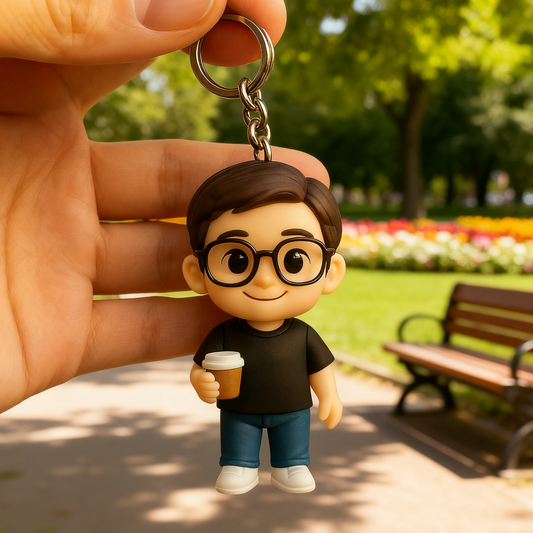 Custom 3D Figure Keychain From Photo Personalized Programmer Keychain Gift For Developers