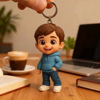 Custom 3D Figure Keychain From Photo Personalized Boy Keychain Custom 3D Mini Figure Gift for Kids