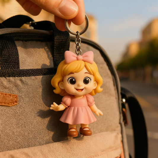 Custom 3D Figure Keychain From Photo Personalized Girl Keychain Custom 3D Mini Figure Gift for Kids