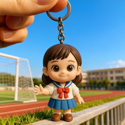 Custom 3D Figure Keychain From Photo Personalized Student Girl Keychain Gift For Kids