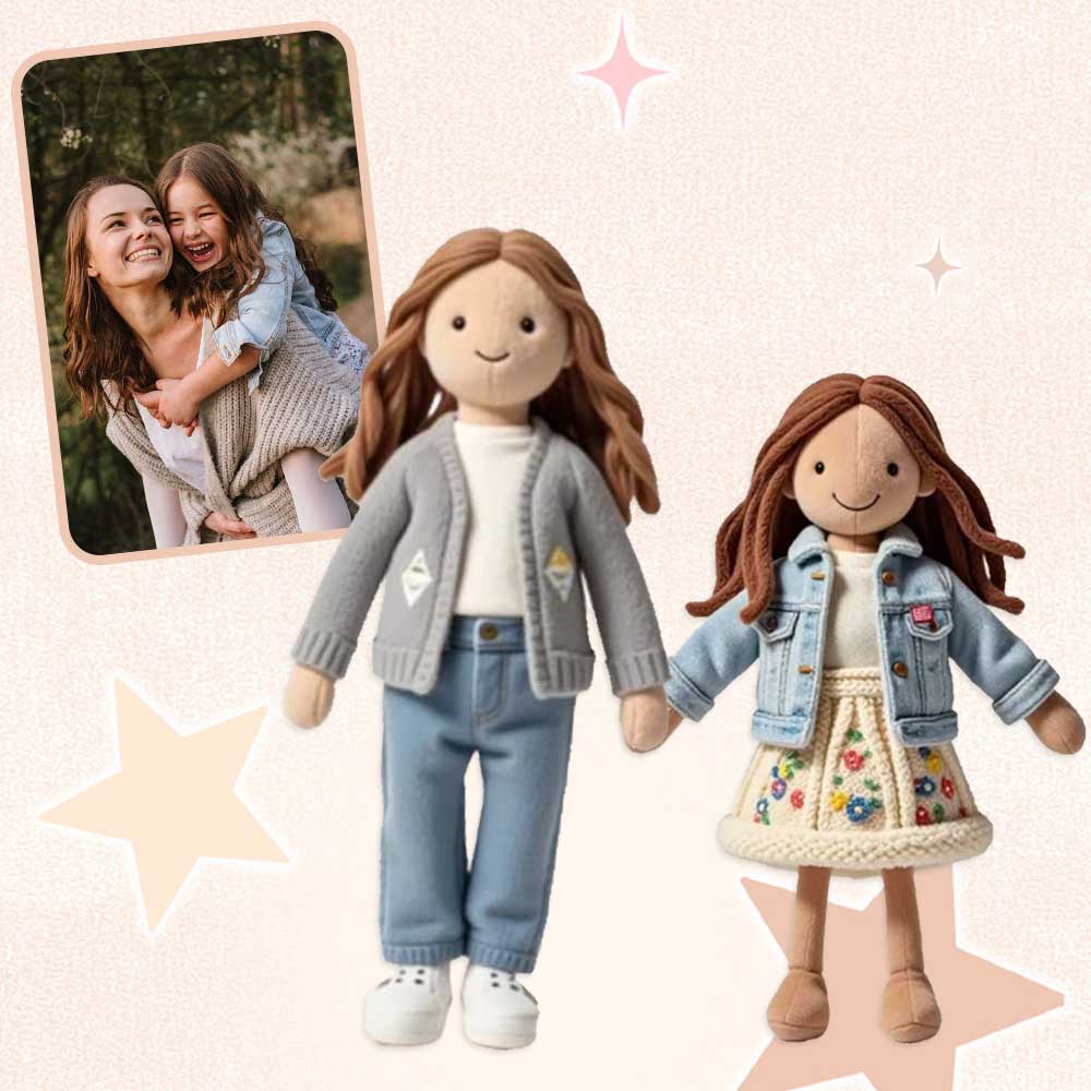 Personalized Family Photo Plush Doll