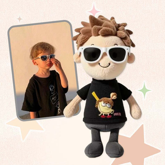 Personalized Boy Photo Plush Doll