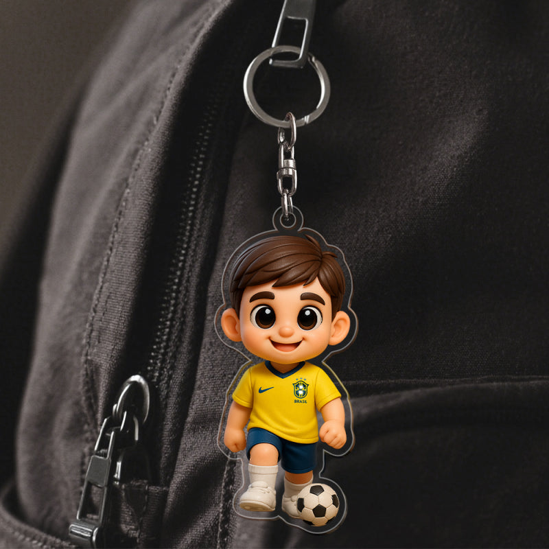 Custom Acrylic Cartoon Keychain － Personalized Photo Keychain － Unique Couple Gift for Her － Birthday Valentine's Anniversary Gift