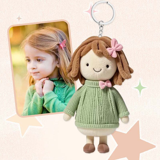 Personalized Baby Photo Plush Doll Keychain