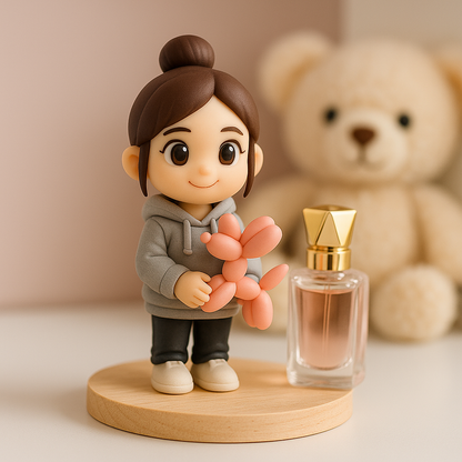 Handcrafted 3D Miniature Keychain - Personalized Figure for Wedding Favors & Anniversary Gifts